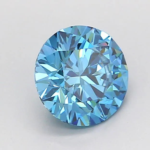 1.24ct Round Lab Grown Diamond (Colour Fancy Vivid Blue, Clarity VS2, Cut ID, IGI Certified)