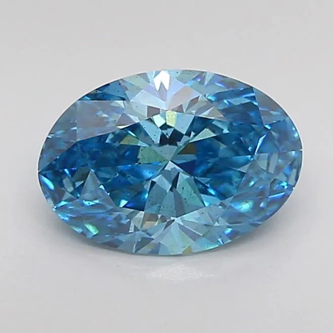 1.25ct Oval Lab Grown Diamond (Colour Fancy Vivid Blue, Clarity SI1, IGI Certified)