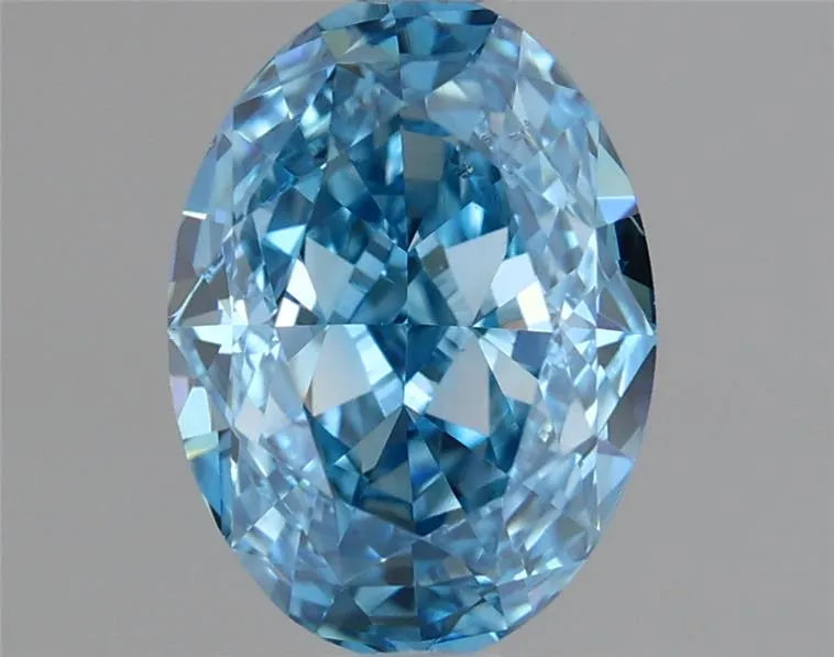 1.25ct Oval Lab Grown Diamond (Colour Fancy Vivid Blue, Clarity VS2, IGI Certified)