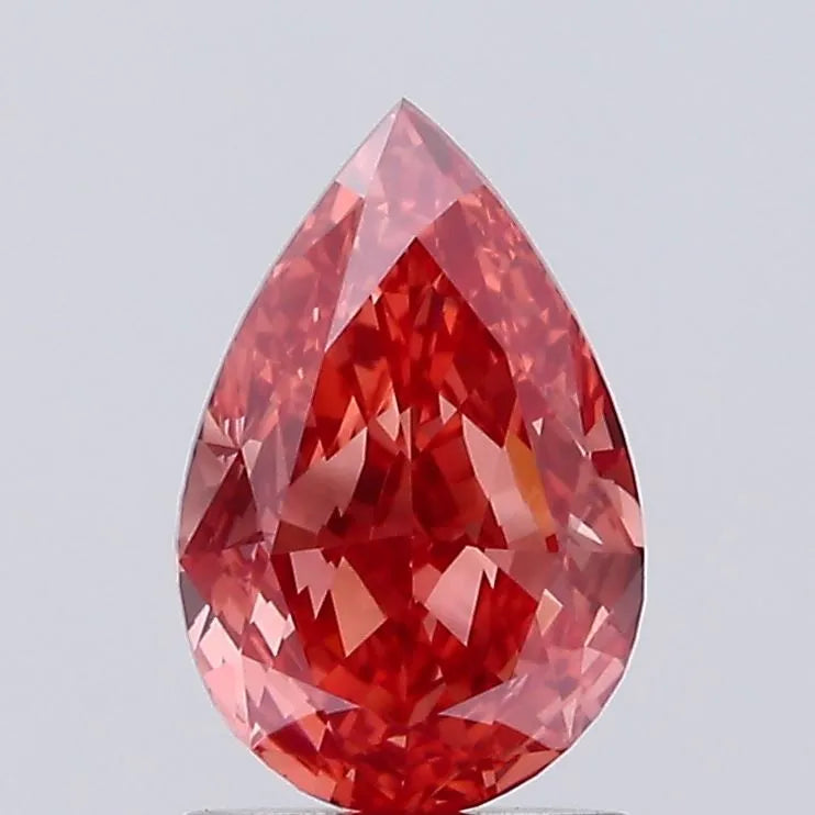 1.25ct Pear Lab Grown Diamond (Colour Fancy Vivid Red, Clarity VS2, Uncertified)