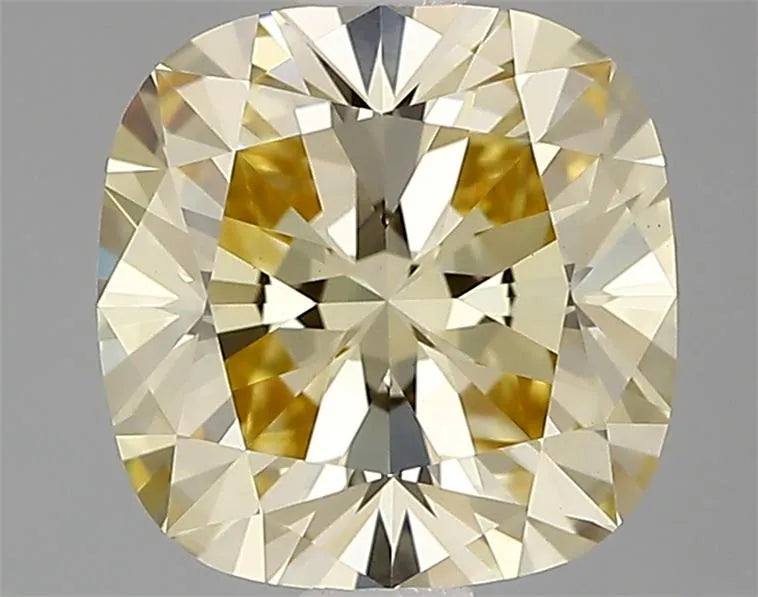 1.26ct Cushion brilliant Lab Grown Diamond (Colour Fancy Light Yellow, Clarity VVS2, IGI Certified)