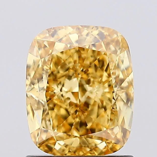 1.26ct Cushion modified Lab Grown Diamond (Colour Fancy Vivid Yellow, Clarity VS2, IGI Certified)