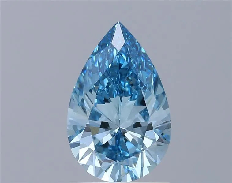 1.26ct Pear Lab Grown Diamond (Colour Fancy Vivid Blue, Clarity VS1, IGI Certified)