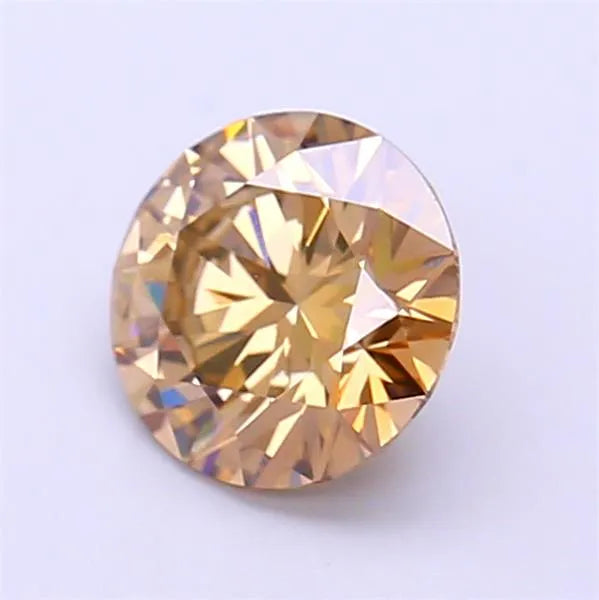 1.26ct Round Lab Grown Diamond (Colour Fancy Light Brown, Clarity VS1, Cut EX, IGI Certified)