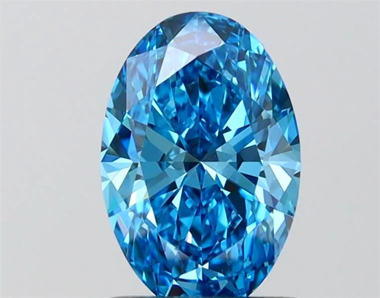 1.27ct Oval Lab Grown Diamond (Colour Fancy Vivid Blue, Clarity VVS2, IGI Certified)