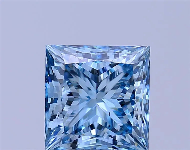 1.27ct Princess Lab Grown Diamond (Colour Fancy Vivid Blue, Clarity VS1, Cut EX, Uncertified)