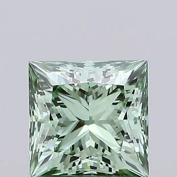 1.27ct Princess Lab Grown Diamond (Colour Fancy Vivid Green, Clarity VS1, IGI Certified)