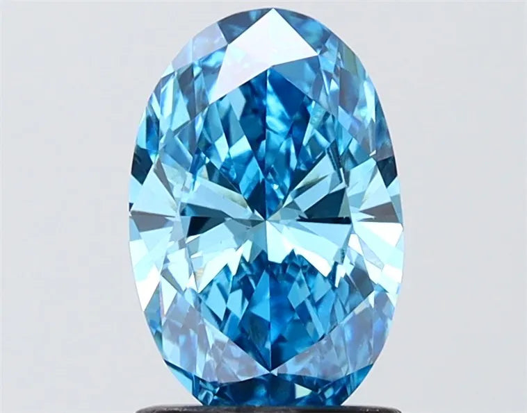 1.28ct Oval Lab Grown Diamond (Colour Fancy Vivid Blue, Clarity VS1, IGI Certified)