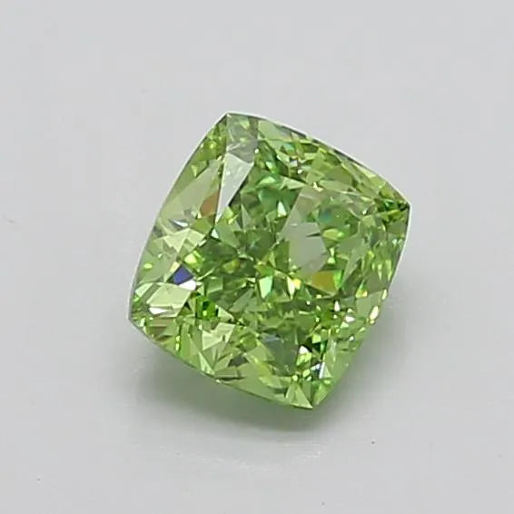 1.29ct Cushion modified Lab Grown Diamond (Colour Fancy Vivid Green, Clarity VS1, IGI Certified)