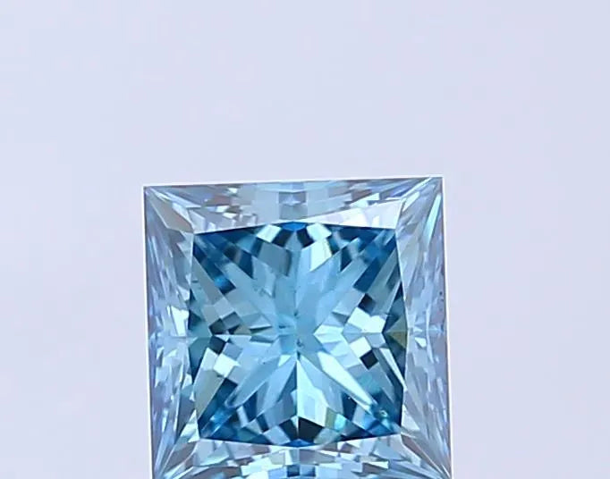 1.29ct Princess Lab Grown Diamond (Colour Fancy Vivid Blue, Clarity SI1, IGI Certified)