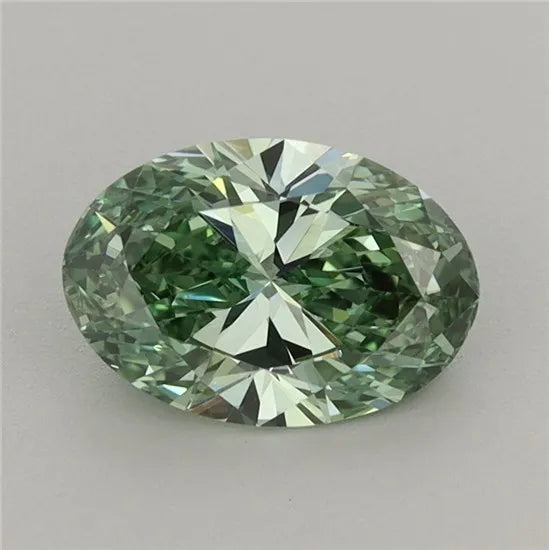 1.31ct Oval Lab Grown Diamond (Colour Fancy Vivid Green, Clarity VVS2, IGI Certified)