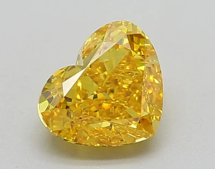 1.32ct Heart Lab Grown Diamond (Colour Fancy Vivid Yellow, Clarity IF, IGI Certified)