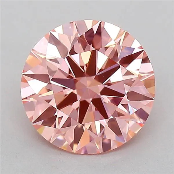 1.32ct Round Lab Grown Diamond (Colour Fancy Vivid Pink, Clarity VVS2, Cut ID, IGI Certified)