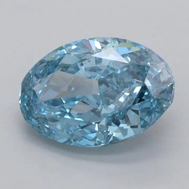 1.33ct Oval Lab Grown Diamond (Colour Fancy Vivid Blue, Clarity VVS2, IGI Certified)