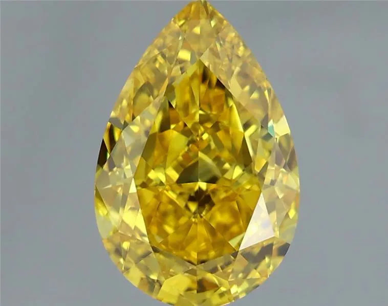 1.33ct Pear Lab Grown Diamond (Colour Fancy Vivid Yellow, Clarity IF, IGI Certified)