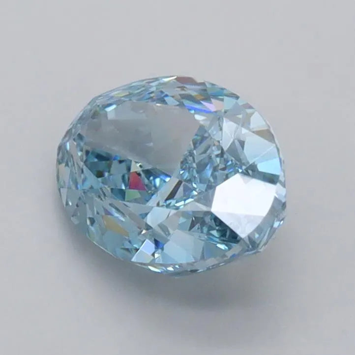 1.34ct Oval Lab Grown Diamond (Colour Fancy Vivid Blue, Clarity VVS2, IGI Certified)