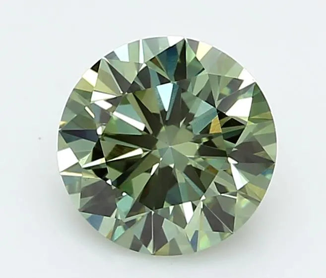 1.35ct Round Lab Grown Diamond (Colour Fancy Vivid Green, Clarity VS1, Cut ID, IGI Certified)