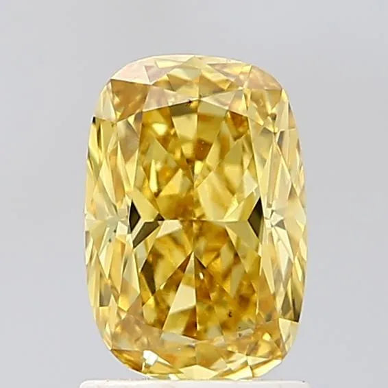 1.36ct Cushion modified Lab Grown Diamond (Colour Fancy Vivid Yellow, Clarity VS2, IGI Certified)