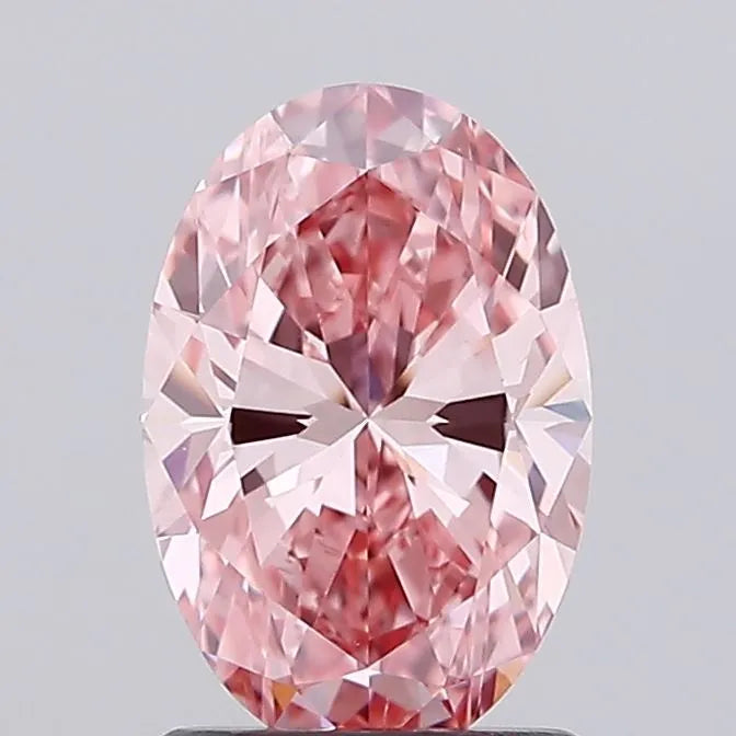 1.36ct Oval Lab Grown Diamond (Colour Fancy Vivid Pink, Clarity VS2, IGI Certified)