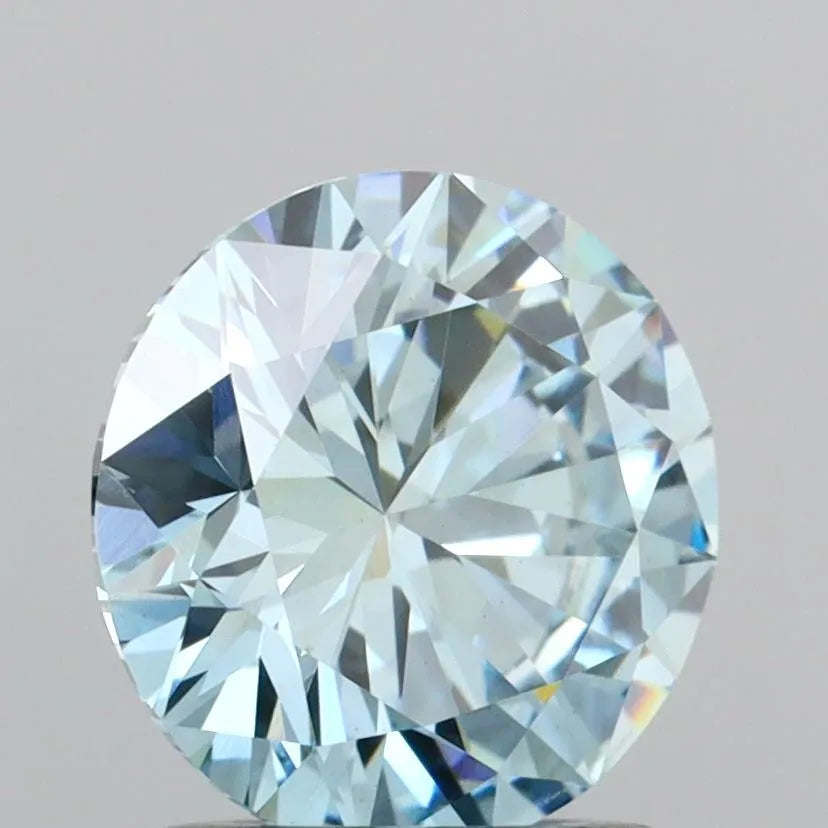 1.37ct Round Lab Grown Diamond (Colour Fancy Vivid Blue, Clarity VVS2, Cut EX, IGI Certified)