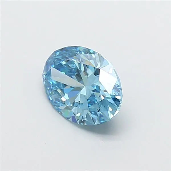1.38ct Oval Lab Grown Diamond (Colour Fancy Vivid Blue, Clarity SI1, IGI Certified)