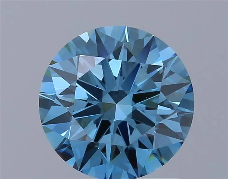 1.38ct Round Lab Grown Diamond (Colour Fancy Vivid Blue, Clarity VS2, Cut ID, IGI Certified)