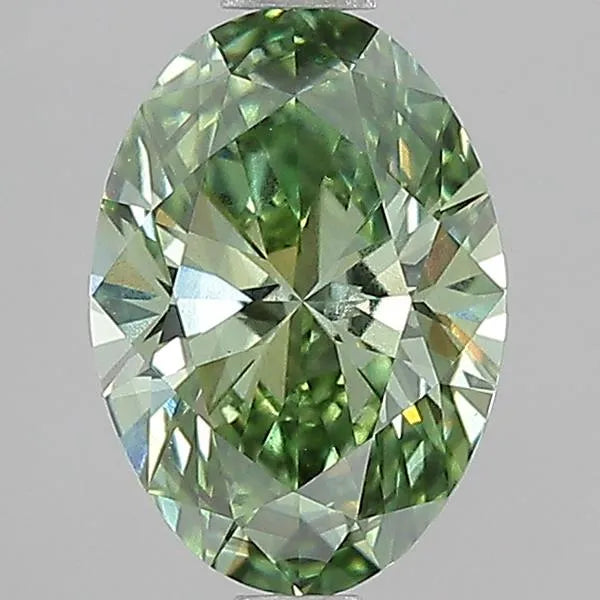 1.39ct Oval Lab Grown Diamond (Colour Fancy Vivid Green, Clarity VS2, IGI Certified)