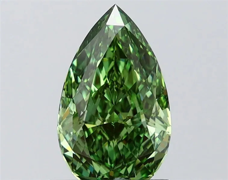1.39ct Pear Lab Grown Diamond (Colour Fancy Vivid Green, Clarity VVS2, IGI Certified)