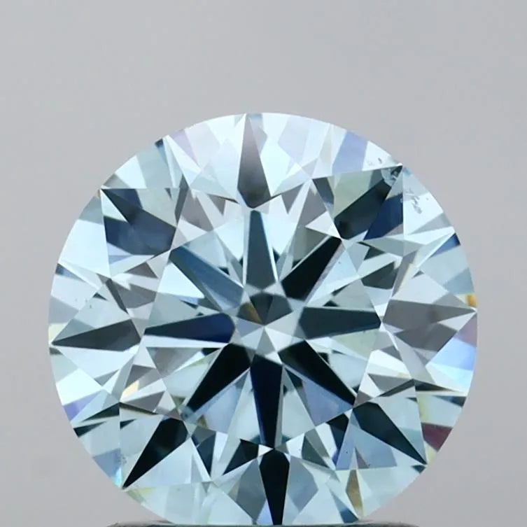1.40ct Round Lab Grown Diamond (Colour Fancy Vivid Blue, Clarity VVS2, Cut ID, IGI Certified)