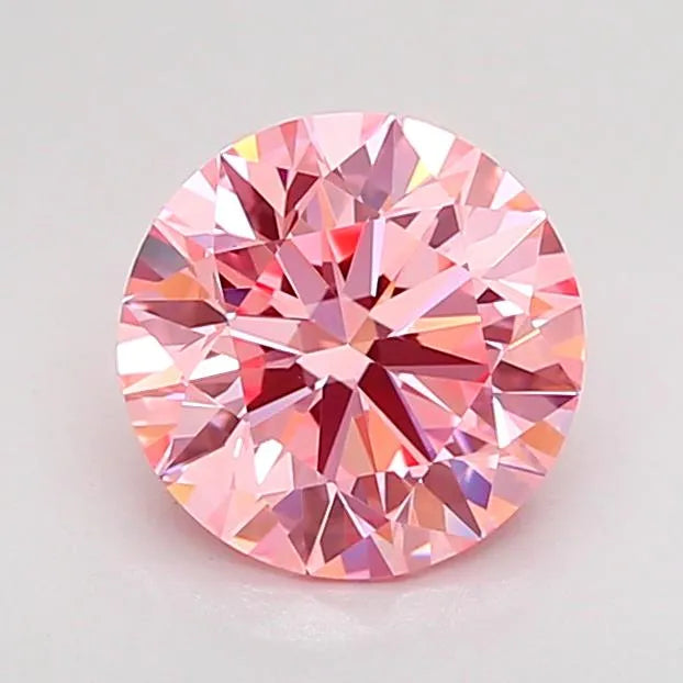 1.40ct Round Lab Grown Diamond (Colour Fancy Vivid Pink, Clarity VS1, Cut ID, IGI Certified)