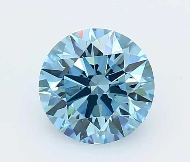 1.41ct Round Lab Grown Diamond (Colour Fancy Vivid Blue, Clarity VVS2, Cut ID, IGI Certified)