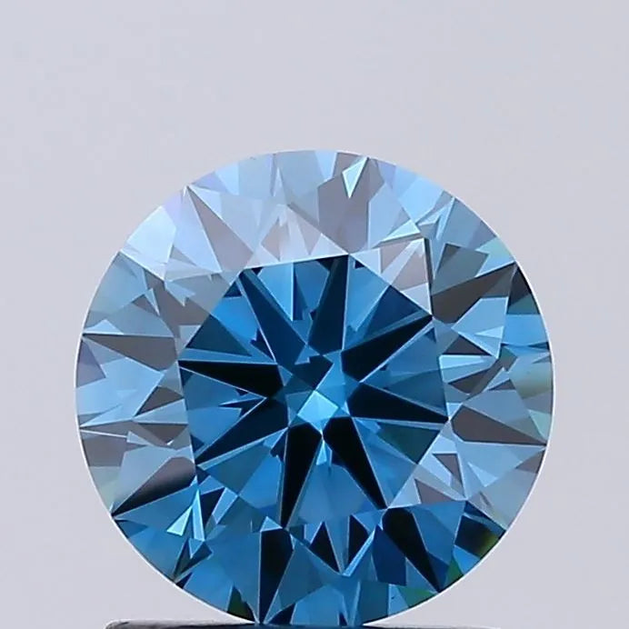 1.43ct Round Lab Grown Diamond (Colour Fancy Vivid Blue, Clarity VVS2, Cut ID, IGI Certified)