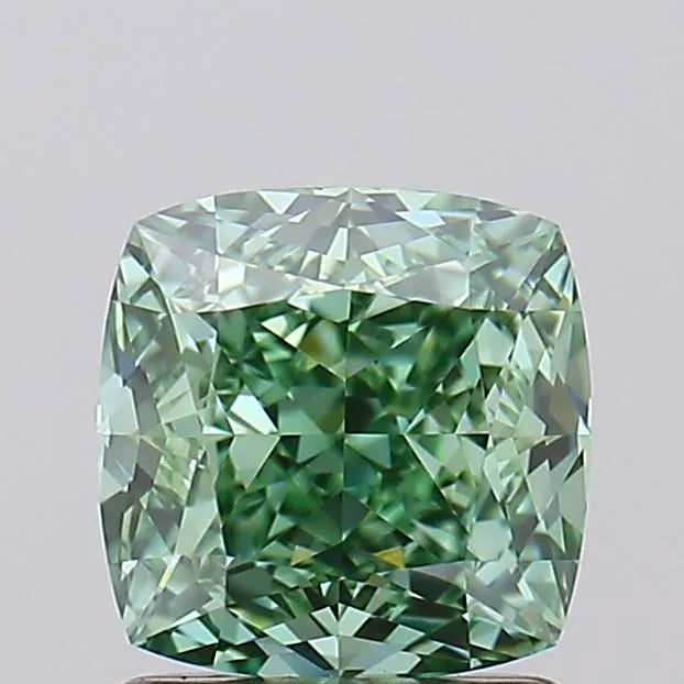 1.44ct Cushion modified Lab Grown Diamond (Colour Fancy Vivid Green, Clarity IF, IGI Certified)