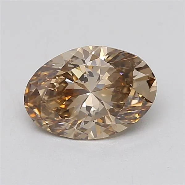1.44ct Oval Lab Grown Diamond (Colour Fancy Light Brown, Clarity VS1, IGI Certified)