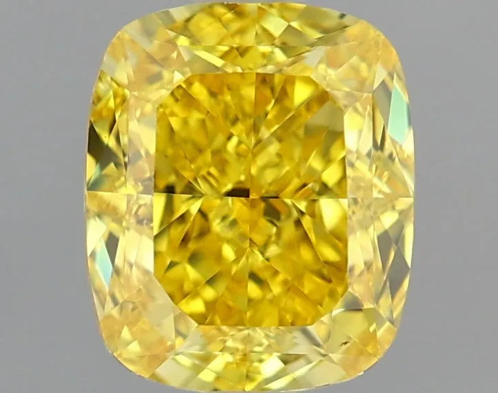 1.46ct Cushion modified Lab Grown Diamond (Colour Fancy Vivid Yellow, Clarity VVS1, IGI Certified)