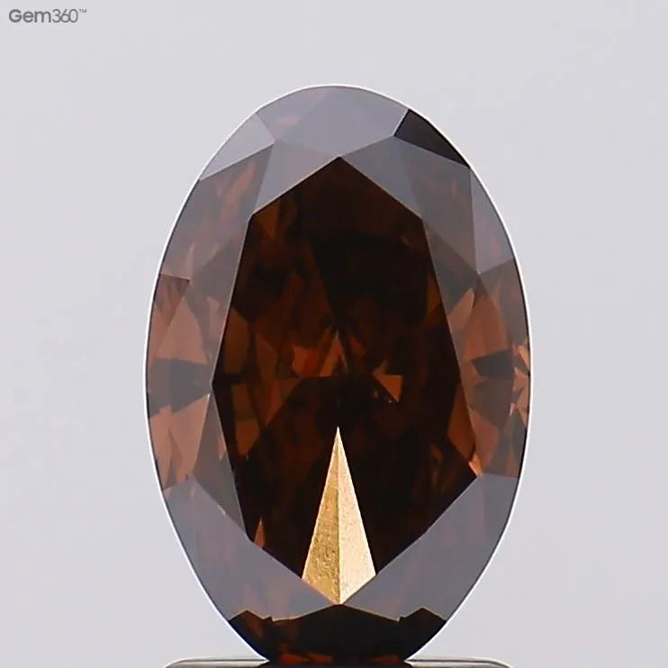 1.46ct Oval Lab Grown Diamond (Colour Fancy Deep Brown, Clarity VS1, IGI Certified)