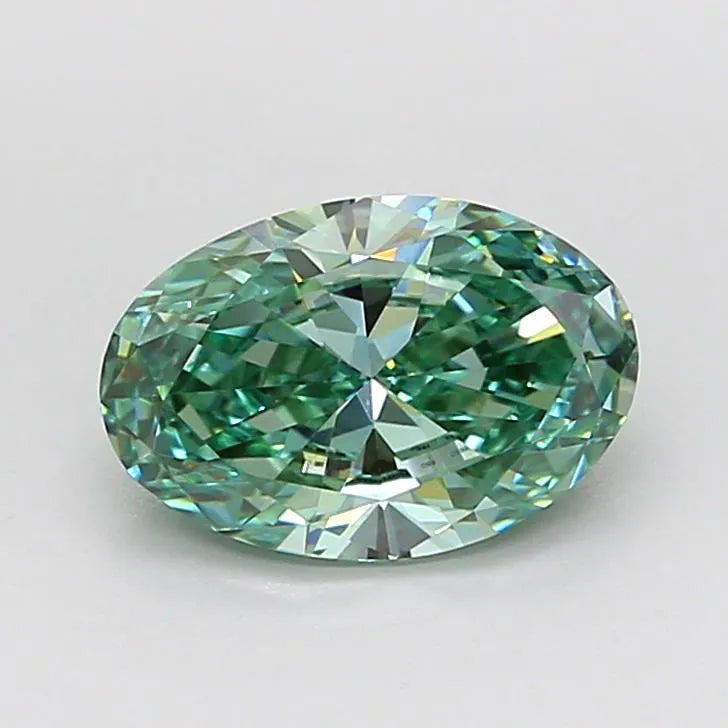 1.46ct Oval Lab Grown Diamond (Colour Fancy Vivid Green, Clarity VVS2, IGI Certified)