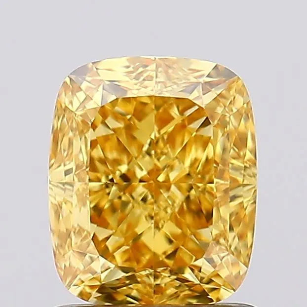 1.47ct Cushion modified Lab Grown Diamond (Colour Fancy Vivid Yellow, Clarity VVS2, IGI Certified)