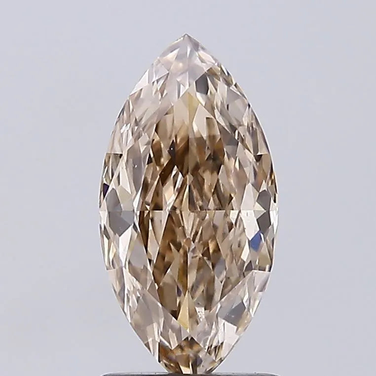 1.47ct Marquise Lab Grown Diamond (Colour Fancy Light Brown, Clarity VS2, IGI Certified)