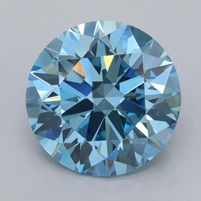 1.47ct Round Lab Grown Diamond (Colour Fancy Vivid Blue, Clarity VVS2, Cut ID, IGI Certified)