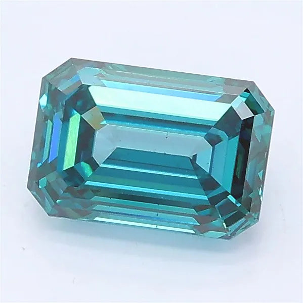 1.49ct Emerald Lab Grown Diamond (Colour Fancy Vivid Greenish Blue, Clarity VS2, IGI Certified)