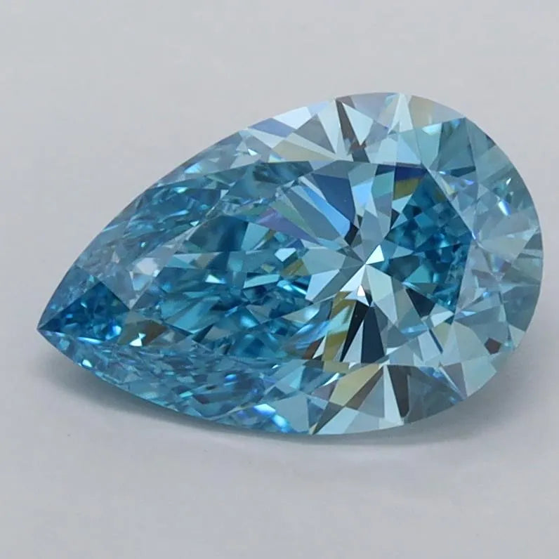 1.49ct Pear Lab Grown Diamond (Colour Fancy Vivid Blue, Clarity VVS1, IGI Certified)