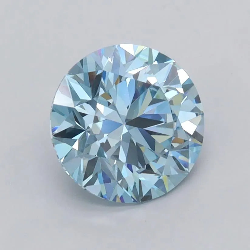 1.49ct Round Lab Grown Diamond (Colour Fancy Intense Blue, Clarity VVS1, Cut EX, IGI Certified)