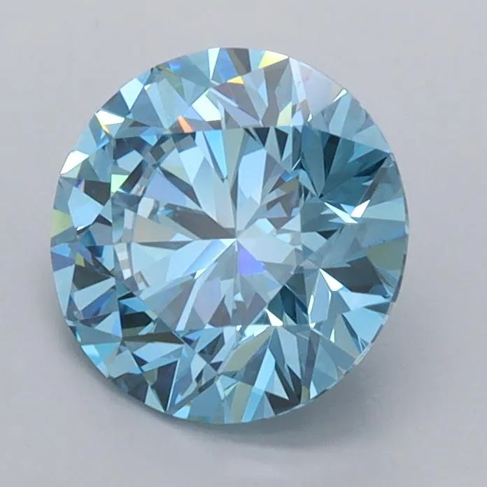 1.49ct Round Lab Grown Diamond (Colour Fancy Vivid Blue, Clarity VVS1, Cut ID, IGI Certified)