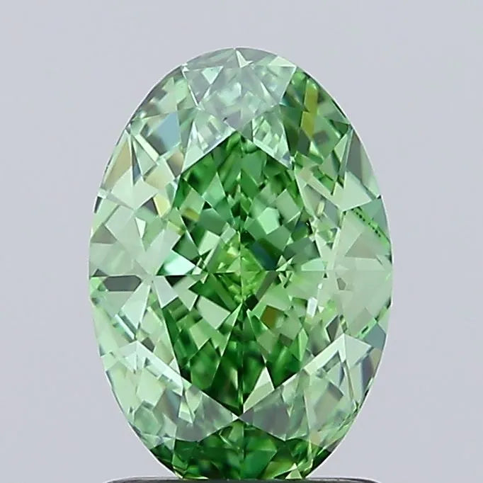 1.50ct Oval Lab Grown Diamond (Colour Fancy Vivid Green, Clarity IF, IGI Certified)