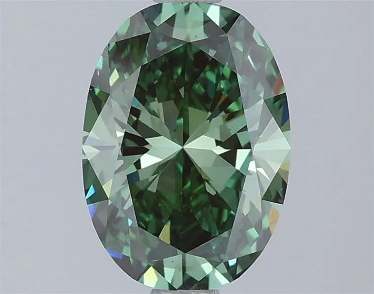 1.50ct Oval Lab Grown Diamond (Colour Fancy Vivid Green, Clarity VS1, IGI Certified)