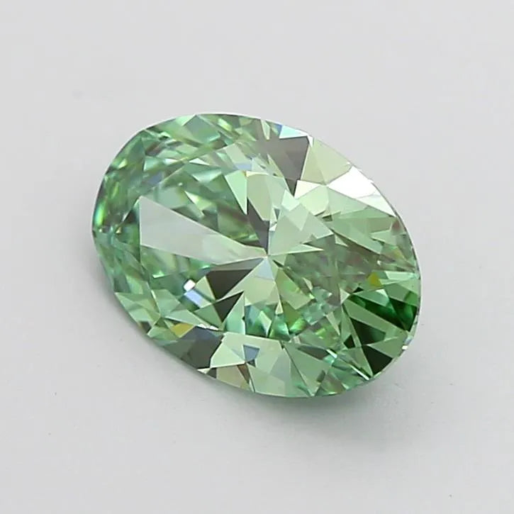 1.50ct Oval Lab Grown Diamond (Colour Fancy Vivid Green, Clarity VVS2, IGI Certified)
