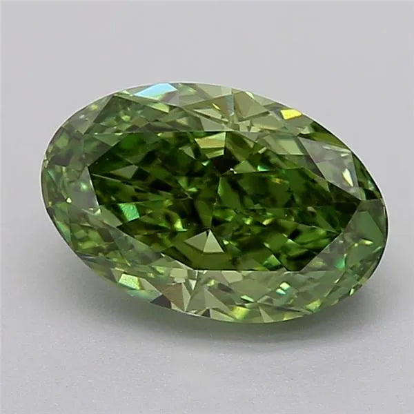 1.50ct Oval Lab Grown Diamond (Colour Fancy Vivid Green, Clarity VVS2, IGI Certified)