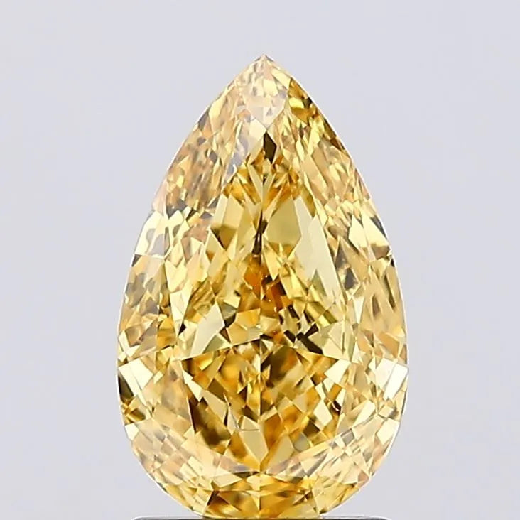 1.50ct Pear Lab Grown Diamond (Colour Fancy Vivid Yellow, Clarity SI1, IGI Certified)