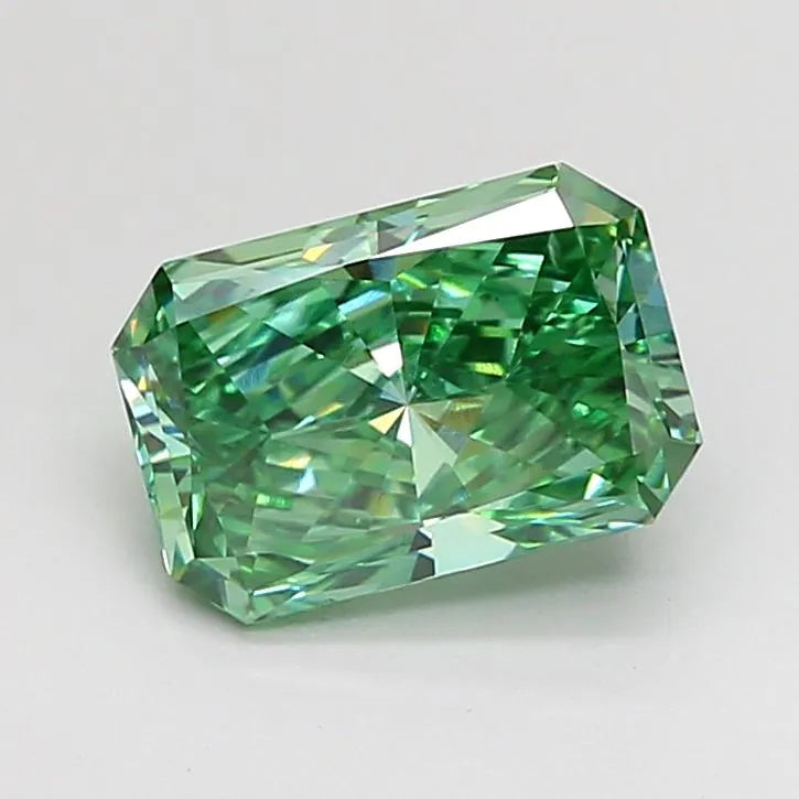 1.50ct Radiant Lab Grown Diamond (Colour Fancy Vivid Green, Clarity VVS2, IGI Certified)